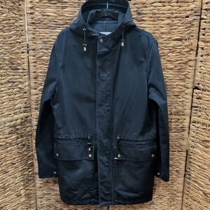 Sandro Men's Black Hooded Parka Jacket